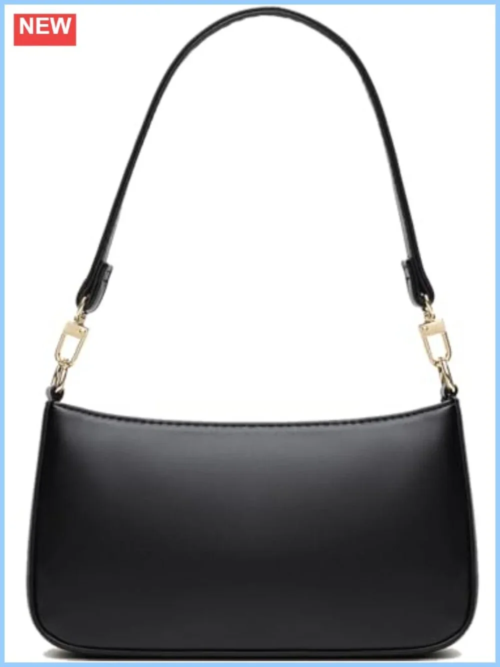 Vegan Leather Hobo Shoulder Bag Crossbody Purse with Gold Hardware